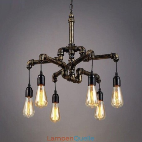6 Licht Retro Industrielle Vintage Wasser Rohr Anhänger Licht Kronleuchter Land Rustikalen Stil 6 Licht Retro Industrielle Vintage Wasser Rohr Anhänger Licht Kronleuchter Land Rustikalen Stil