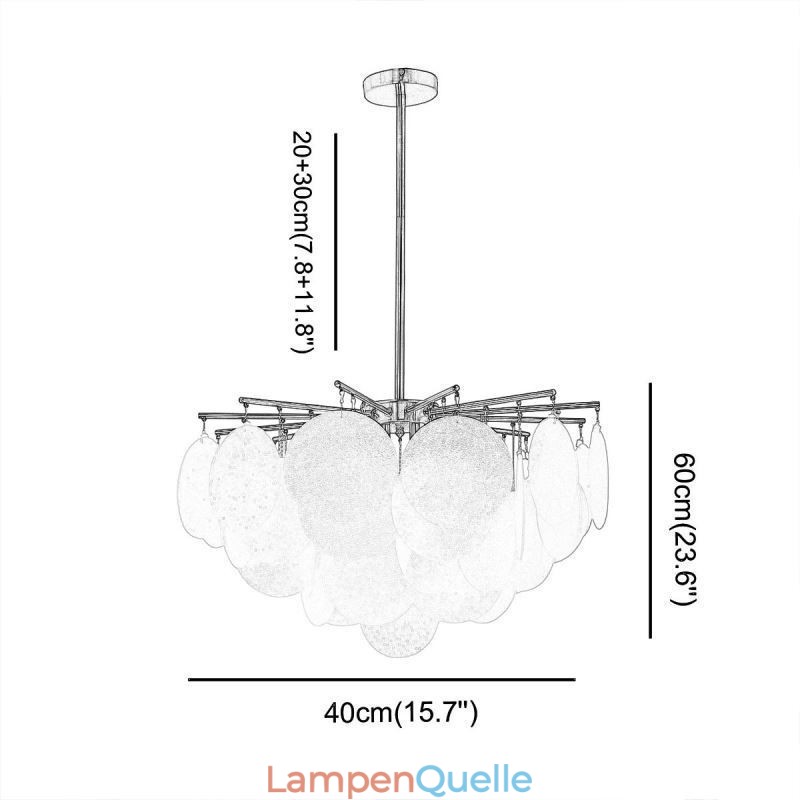 Moderne 6-flammige Hängeleuchte Pendelleuchte mit Glasform