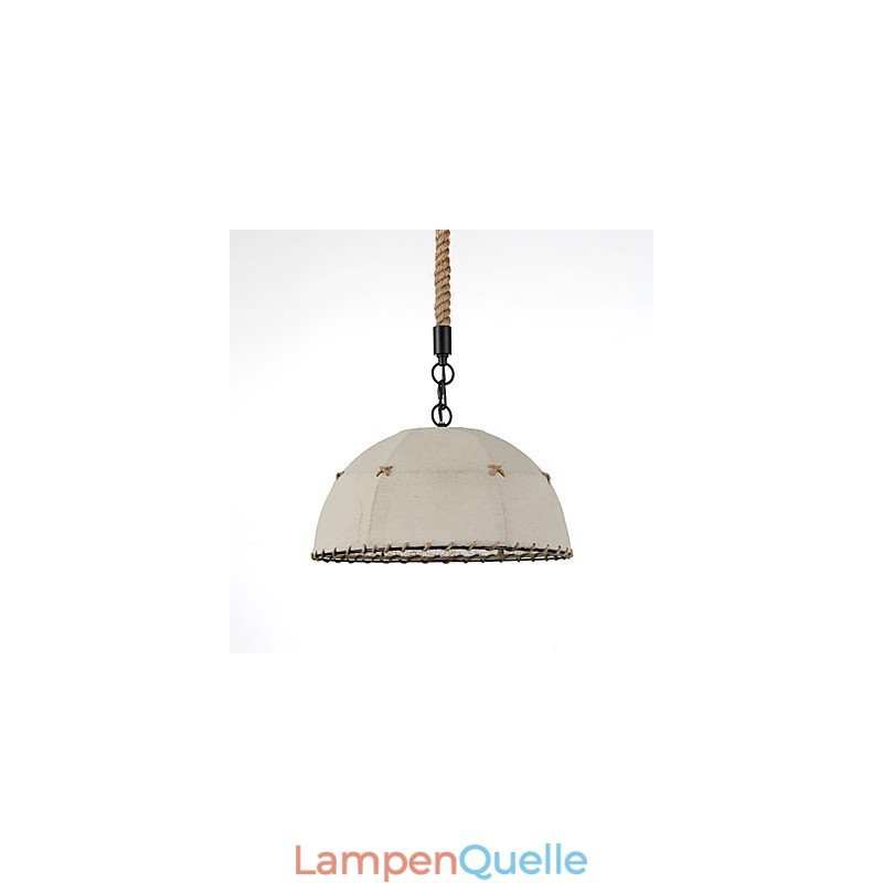 Halbrunde Pendelleuchte mit 1 Leuchte, Vintage-Stil, Industrie-Stil, gelbes Stoff- und Metall-Tropfenlicht