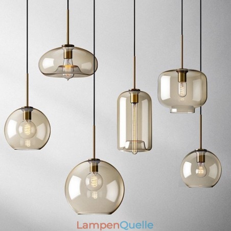 Glas Pendelleuchte Minimalistische Cognac Farbe Dekorative Glasleuchte Glas Pendelleuchte Minimalistische Cognac Farbe Dekorative Glasleuchte