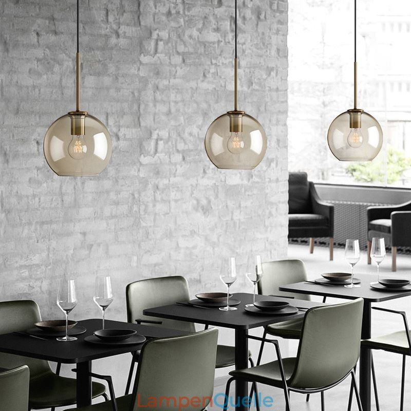 Glas Pendelleuchte Minimalistische Cognac Farbe Dekorative Glasleuchte
