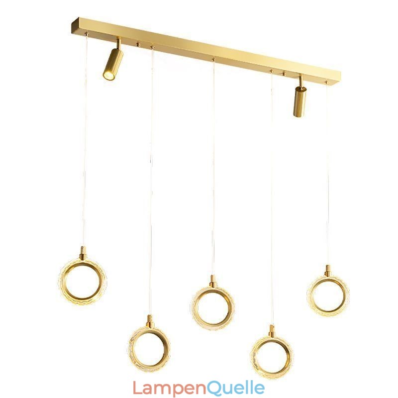 Pendelleuchte Acryl Ringleuchte mit Strahler