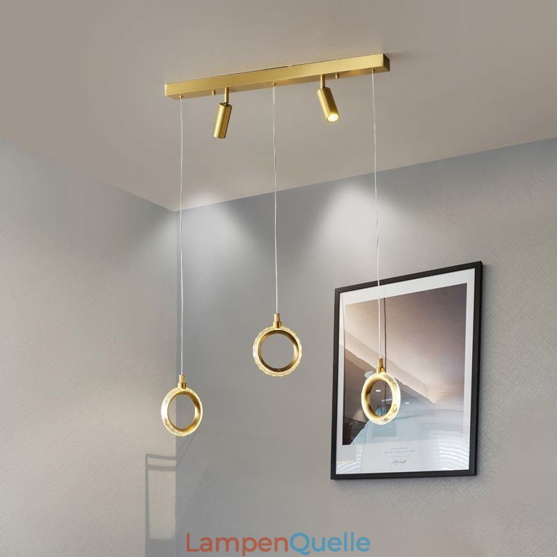 Pendelleuchte Acryl Ringleuchte mit Strahler