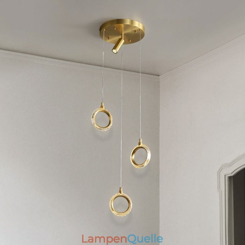 Pendelleuchte Acryl Ringleuchte mit Strahler