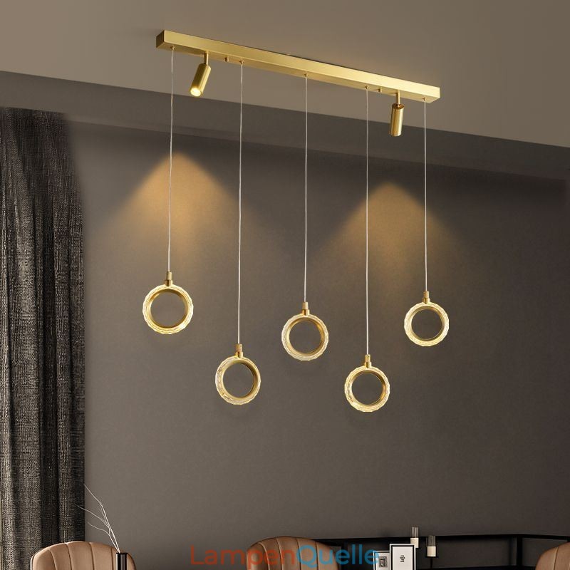 Pendelleuchte Acryl Ringleuchte mit Strahler