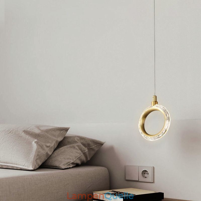 Pendelleuchte Acryl Ringleuchte mit Strahler
