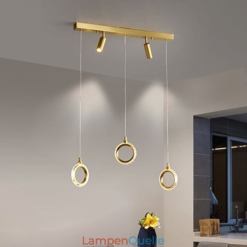 Pendelleuchte Acryl Ringleuchte mit Strahler