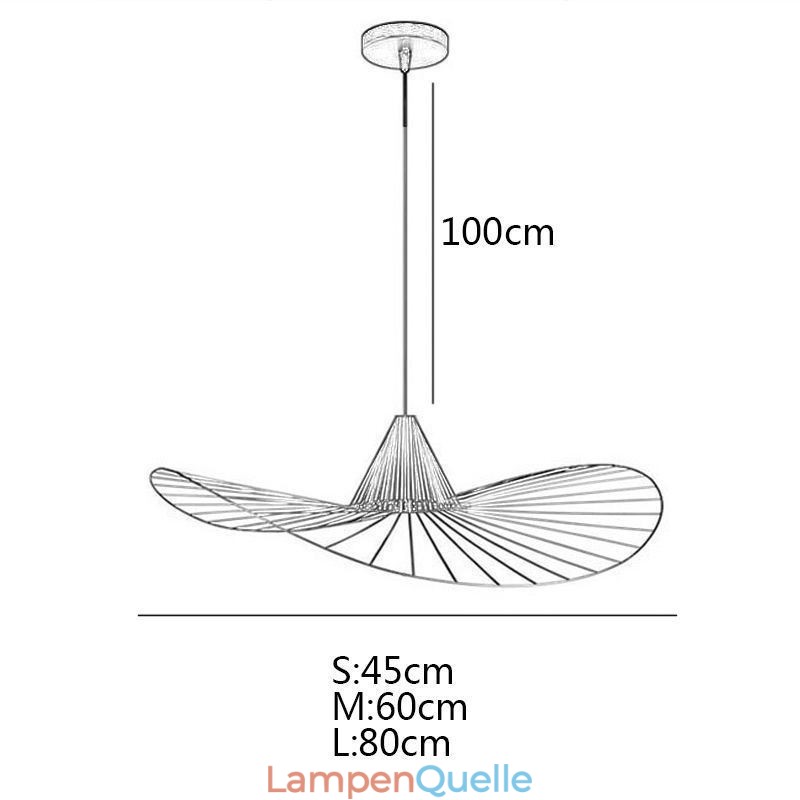 Eisen Pendelleuchte Einfache Strohhutlampe 1 Licht