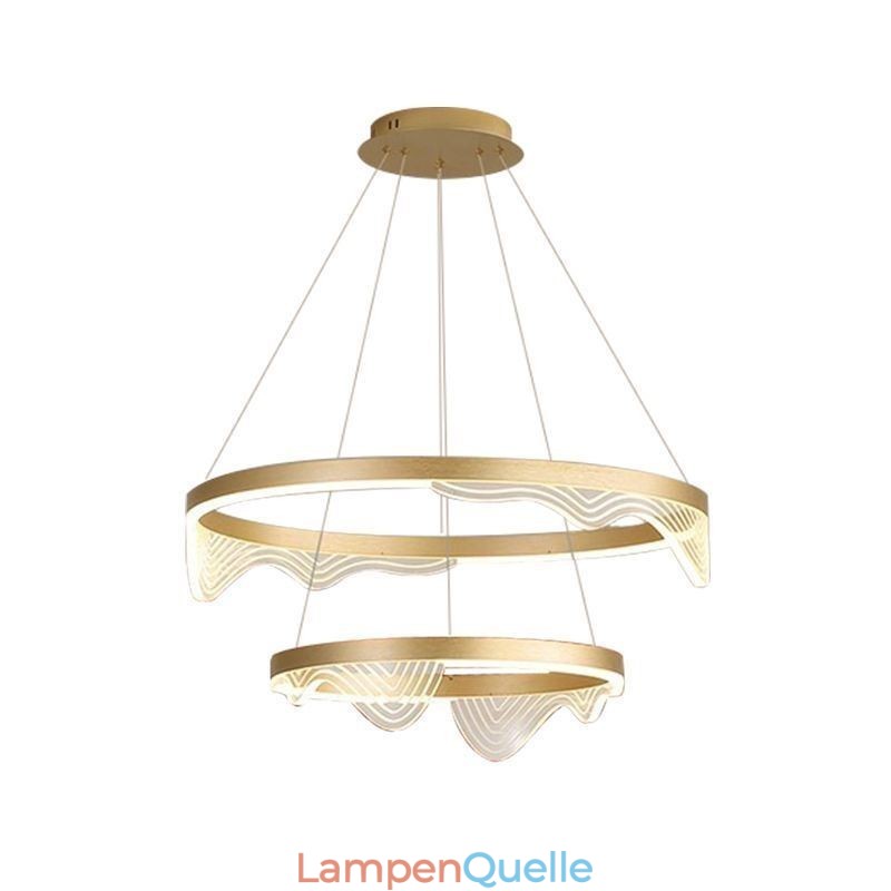 Golden Wave Ripple Pendelleuchte Deckenleuchte 2-flammig