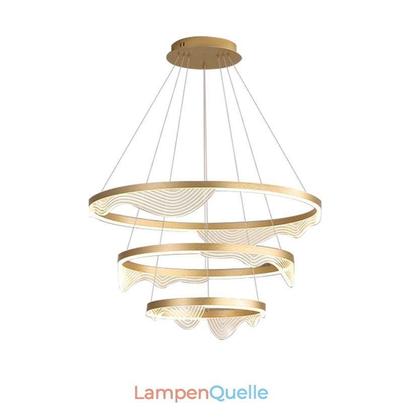 Pendelleuchte Golden Wave Ripple Hängeleuchte 3-flammig