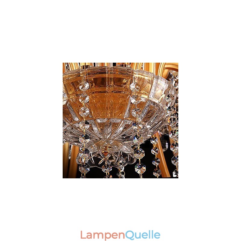 Moderner zeitgenössischer traditioneller klassischer Vintage-Kristallmalerei-Glas-Kronleuchter