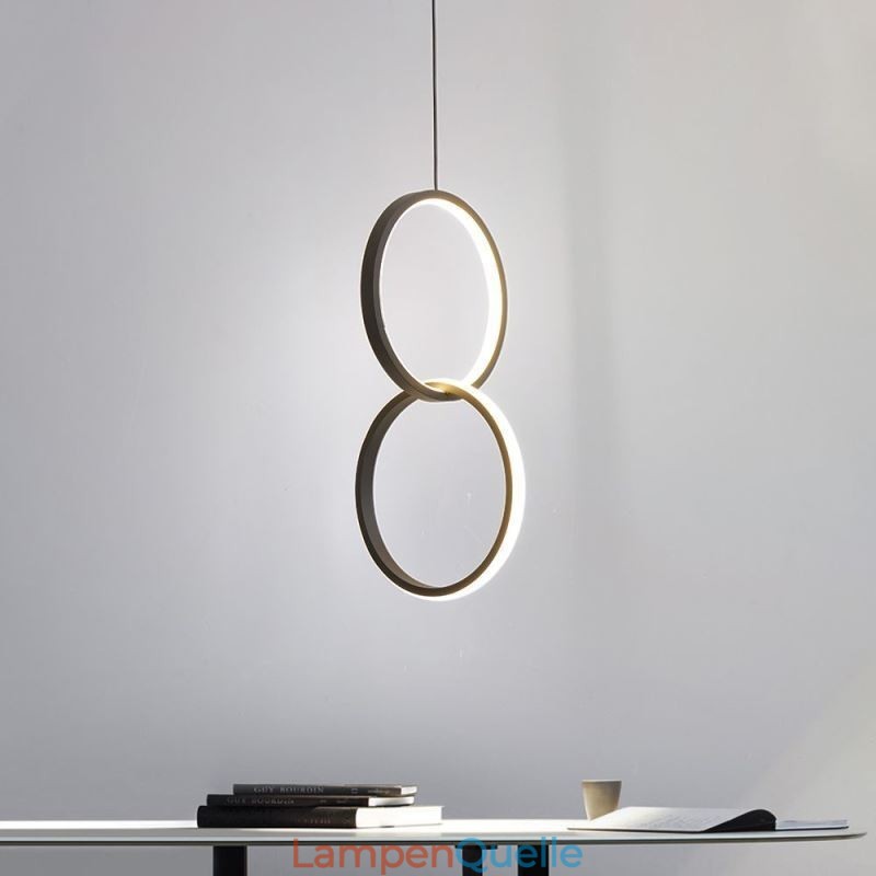 Minimalistische Doppelring-Pendelleuchte