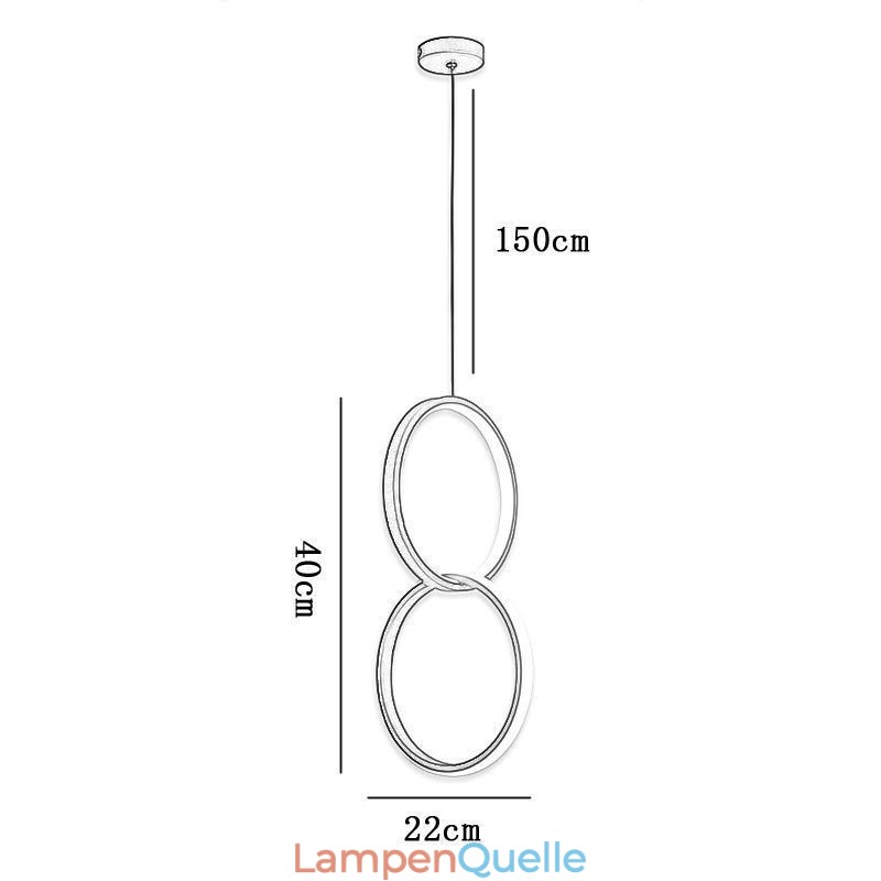 Minimalistische Doppelring-Pendelleuchte