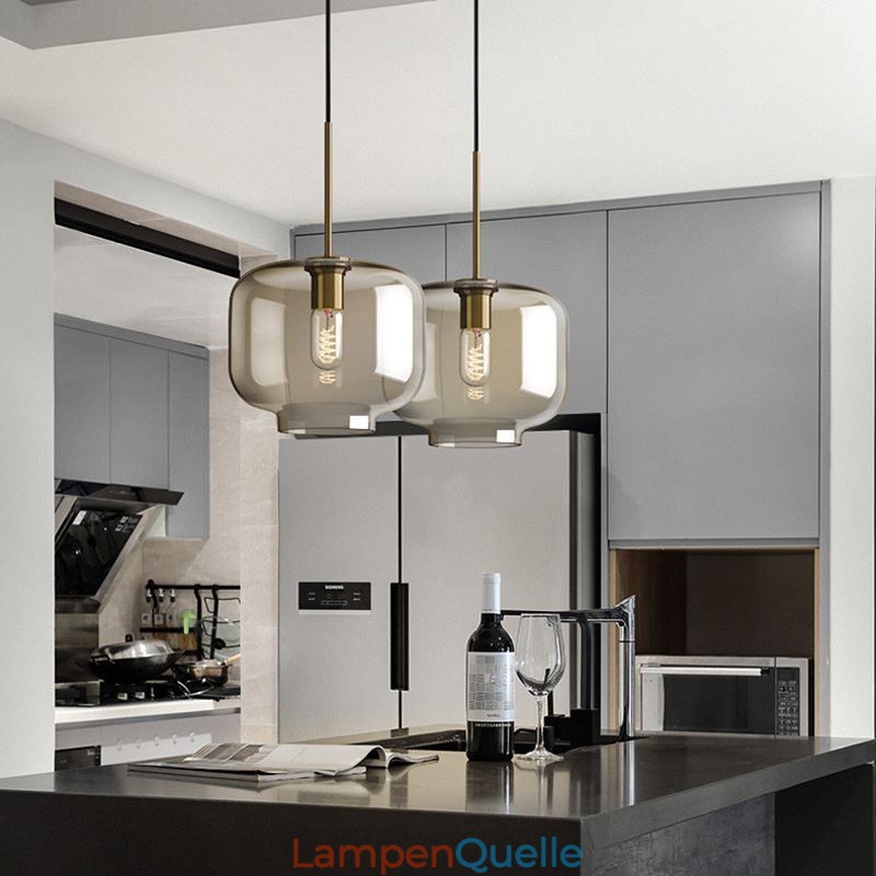Glas Pendelleuchte Minimalistische Cognac Farbe Dekorative Glasleuchte