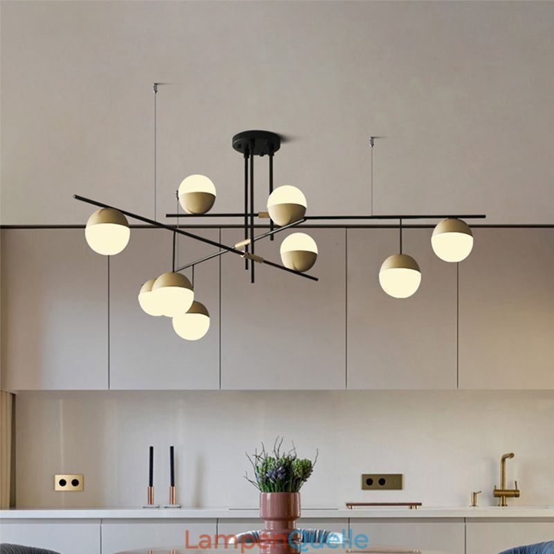 Kronleuchter-Deckenleuchte mit Glaskugeln