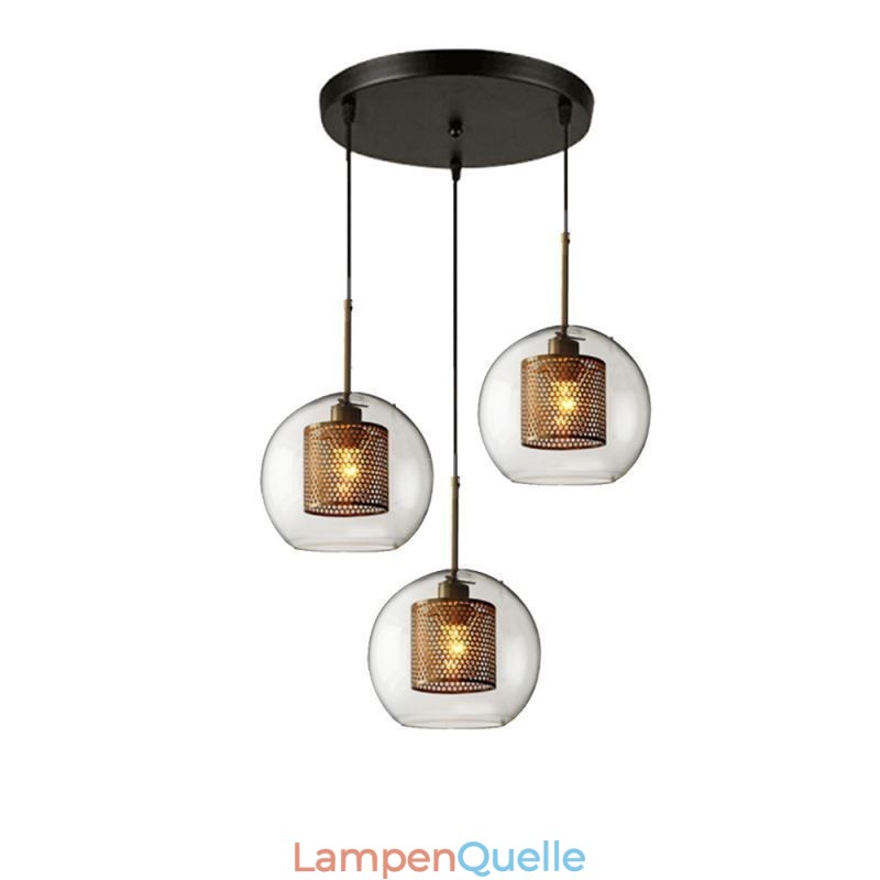 Minimalistische Glas Cluster Pendelleuchte 3 Licht Deckenleuchte Insel