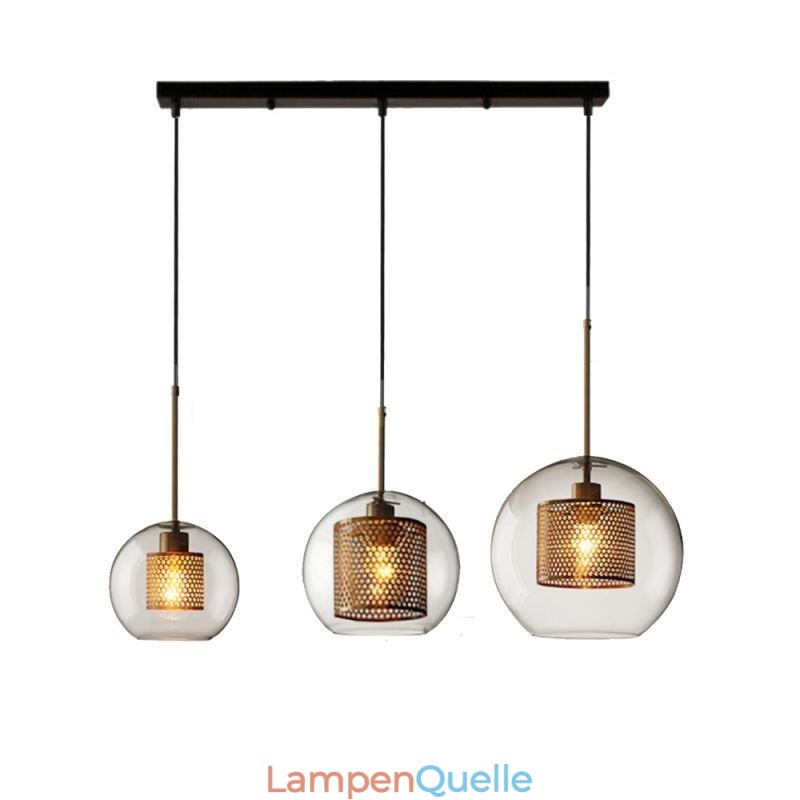 Minimalistische Glas Cluster Pendelleuchte 3 Licht Deckenleuchte Insel