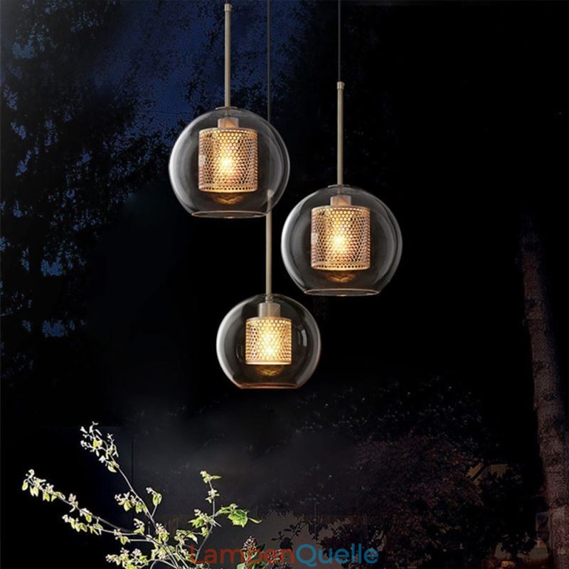 Minimalistische Glas Cluster Pendelleuchte 3 Licht Deckenleuchte Insel