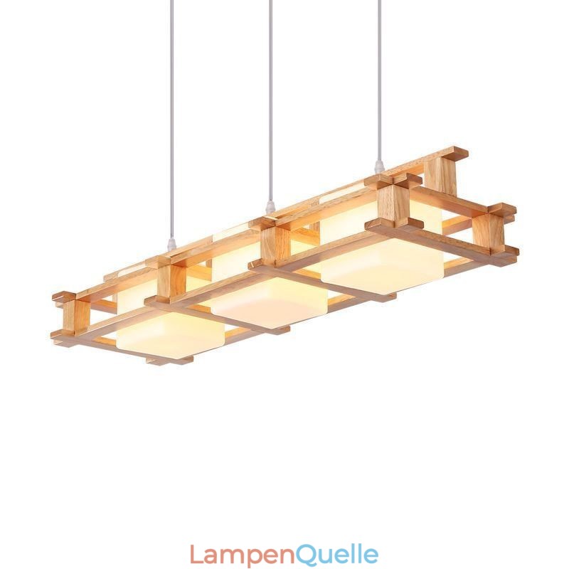 Kreative 3 Lichter Eiche Pendelleuchte Dekorative Holz Deckenleuchte Cafe