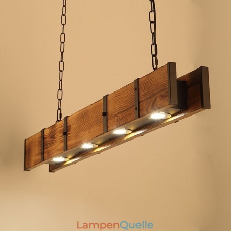 Pendelleuchte im Industriestil, rechteckig, Holz, Deckenleuchte, Insel Pendelleuchte im Industriestil, rechteckig, Holz, Deckenleuchte, Insel
