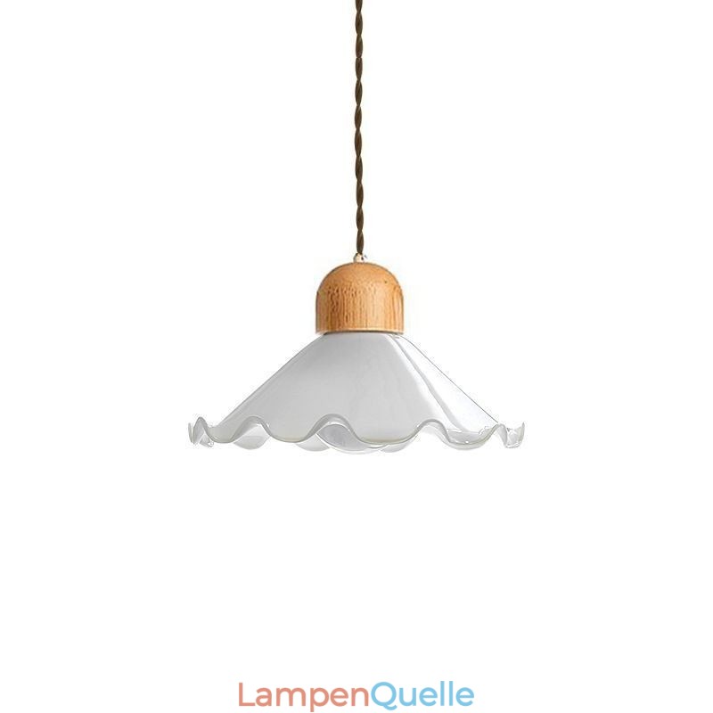 Moderne Pendelleuchte aus Glas mit Spitze und Einzelkopf
