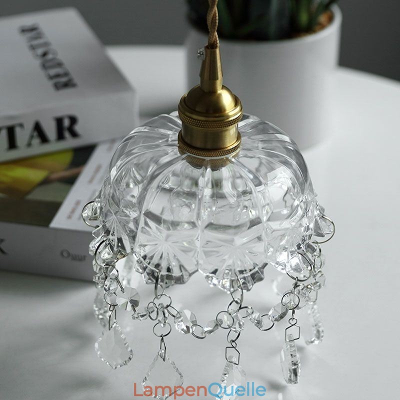 Elegante Glas-Pendelleuchte, Einzelkopf, Mini-Pendelleuchte