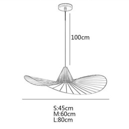 Eisen Pendelleuchte Einfache Strohhut Lampe 1 Licht