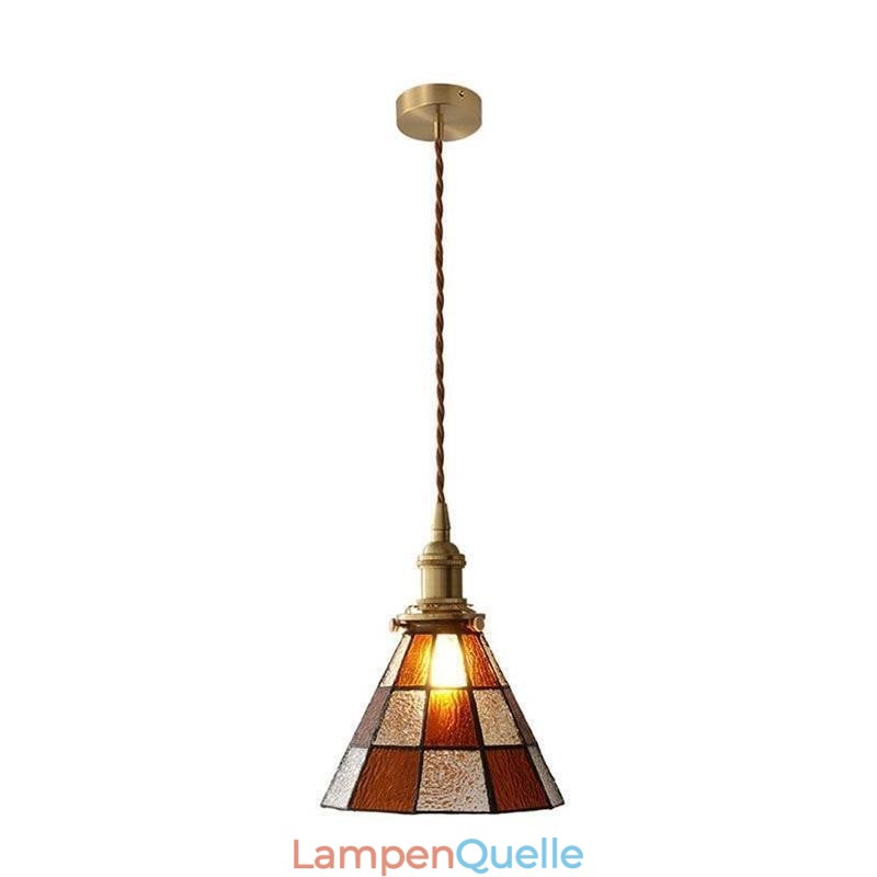 Retro-Gitterglas-Pendelleuchte im japanischen Stil