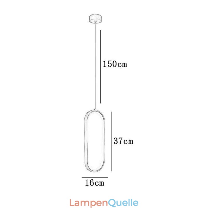 Ovale Pendelleuchte, dekorative Leuchte aus Acryl