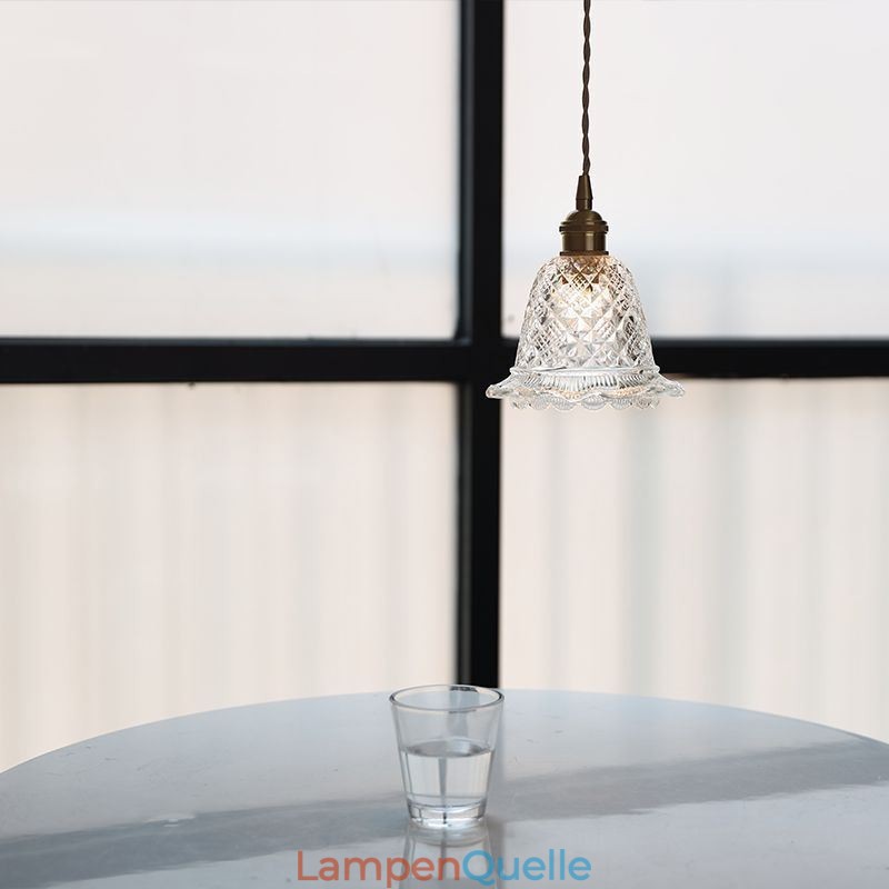 Moderne Blumenglas-Pendelleuchte, 1 Licht, dekorative Leuchte