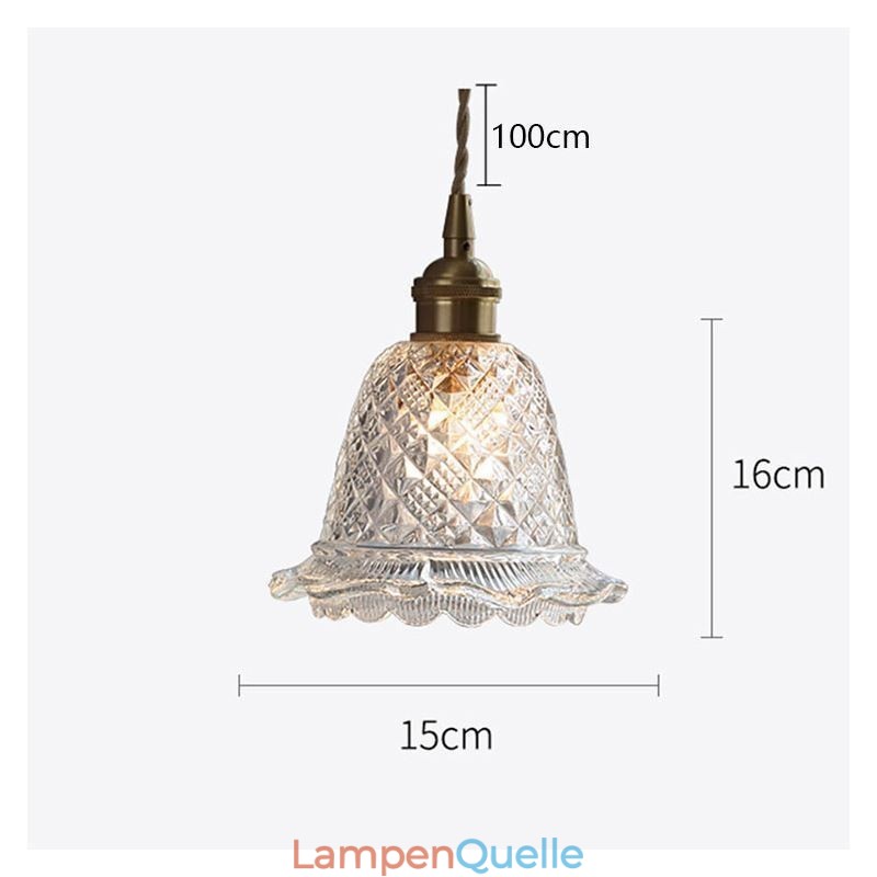 Moderne Blumenglas-Pendelleuchte, 1 Licht, dekorative Leuchte