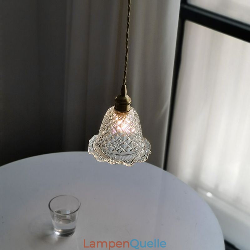 Moderne Blumenglas-Pendelleuchte, 1 Licht, dekorative Leuchte