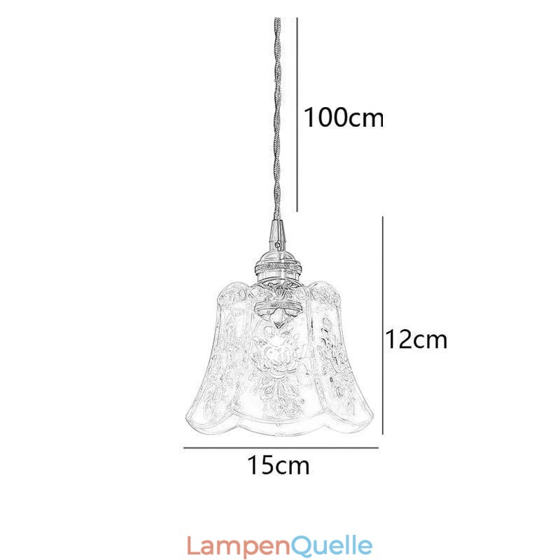 Blumen-Pendelleuchte, minimalistische dekorative Glasleuchte
