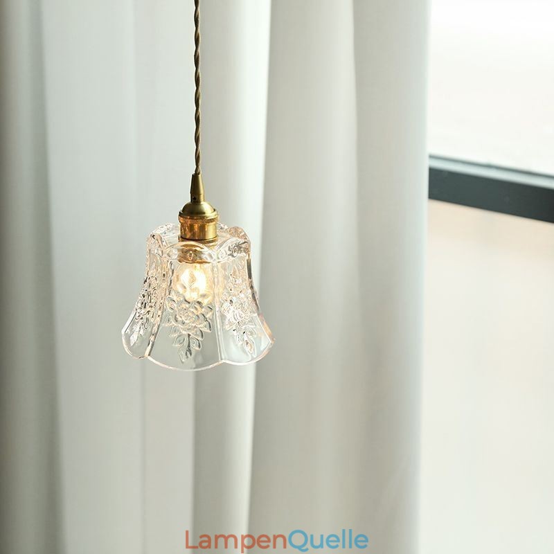Blumen-Pendelleuchte, minimalistische dekorative Glasleuchte