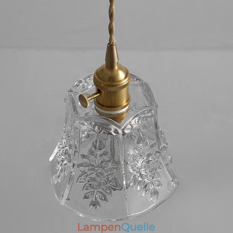 Blumen-Pendelleuchte, minimalistische dekorative Glasleuchte