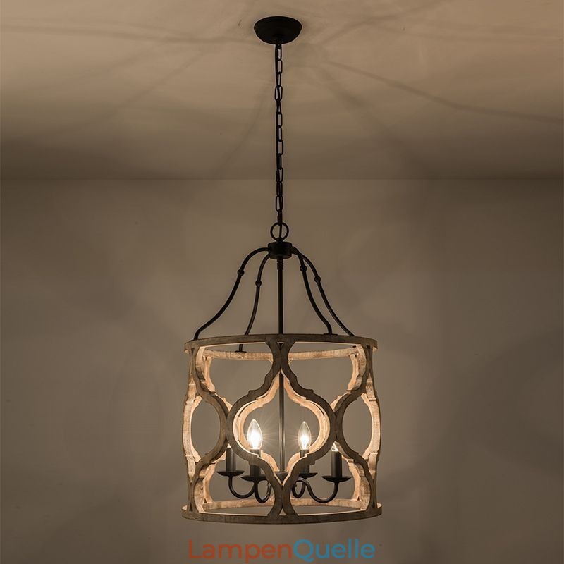 Laternen-Pendelleuchte im Vintage-Stil mit 4 Lichtern