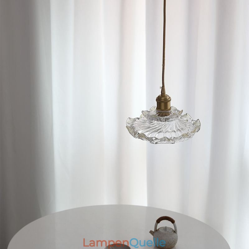 Pendelleuchte aus Glas im japanischen Stil Lotusglas-Pendelleuchte