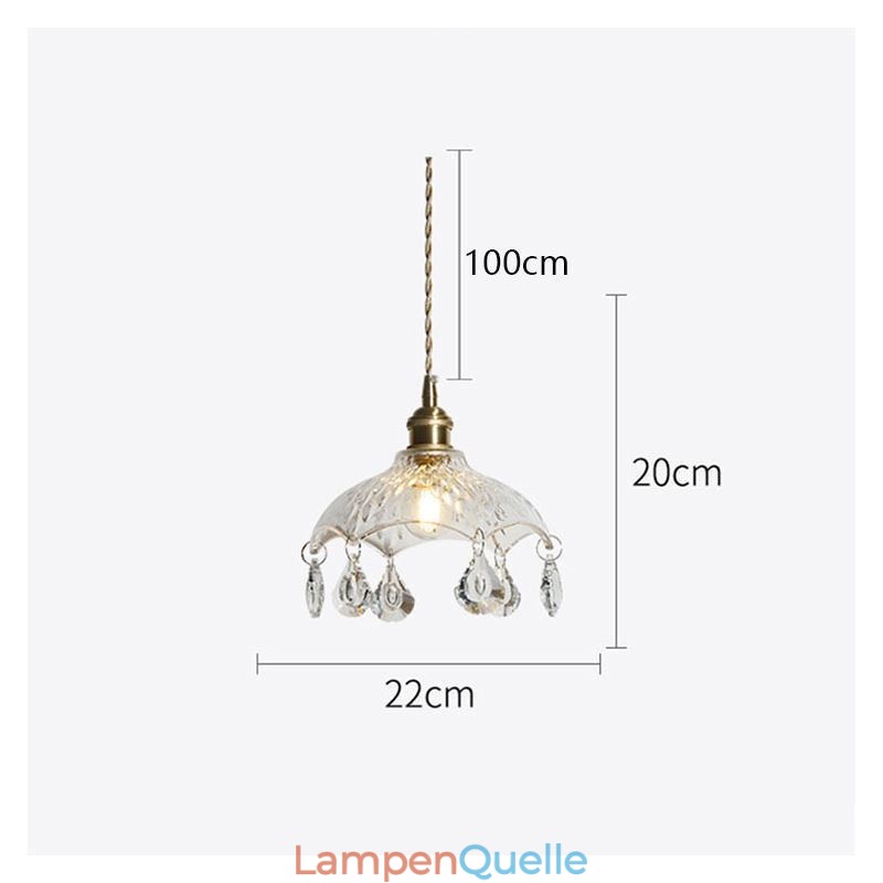 Moderne minimalistische Pendelleuchte aus Glas mit Einzellicht