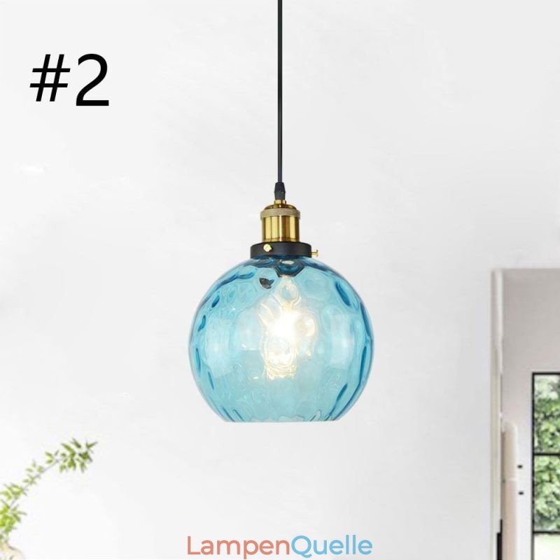 Moderne Pendelleuchte aus Glas, runde Pendelleuchte mit Wassermuster