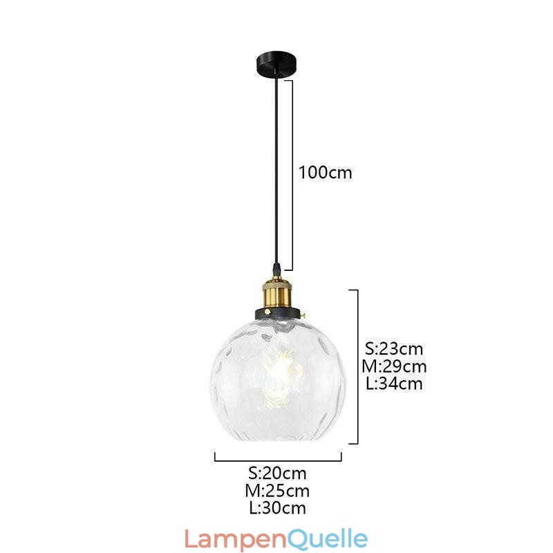 Moderne Pendelleuchte aus Glas, runde Pendelleuchte mit Wassermuster
