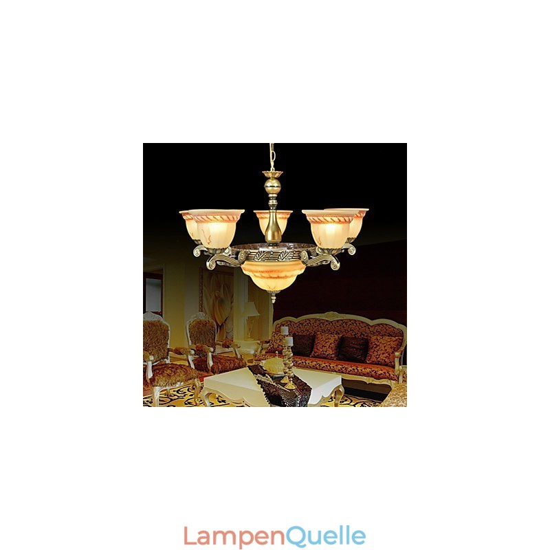 Traditioneller klassischer Vintage-Retro-Kronleuchter aus Bronzemetall
