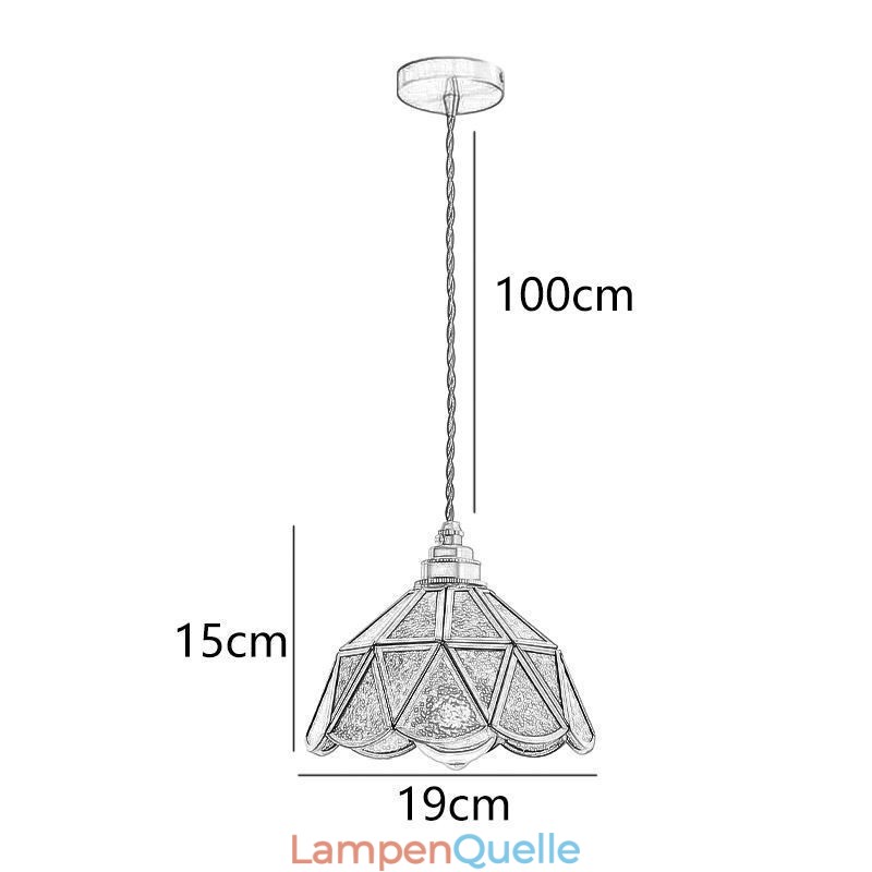 Retro-Glas-Pendelleuchte im japanischen Stil