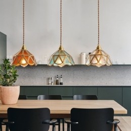 Retro-Glas-Pendelleuchte im japanischen Stil