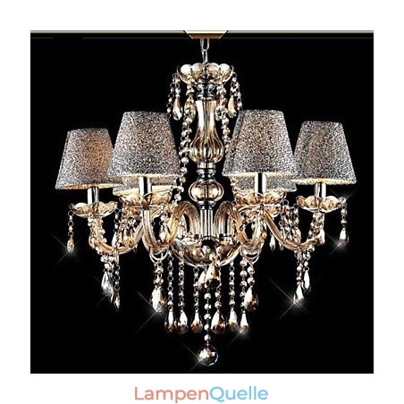 Moderner zeitgenössischer klassischer Vintage-Kronleuchter aus galvanisiertem Kristallglas Moderner zeitgenössischer klassischer Vintage-Kronleuchter aus galvanisiertem Kristallglas