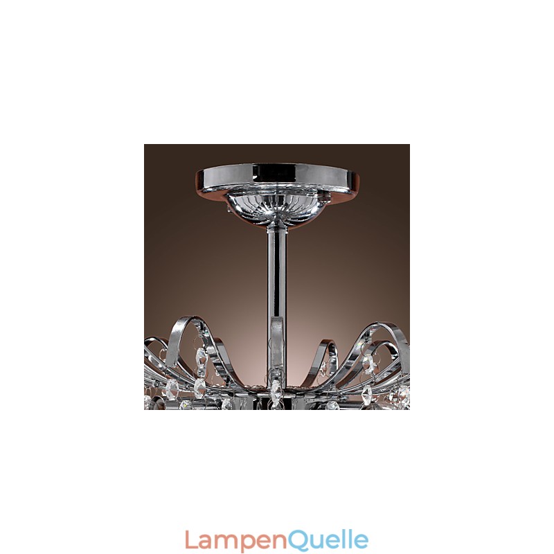 Moderner zeitgenössischer Kronleuchter aus Metall mit Kristallmalerei