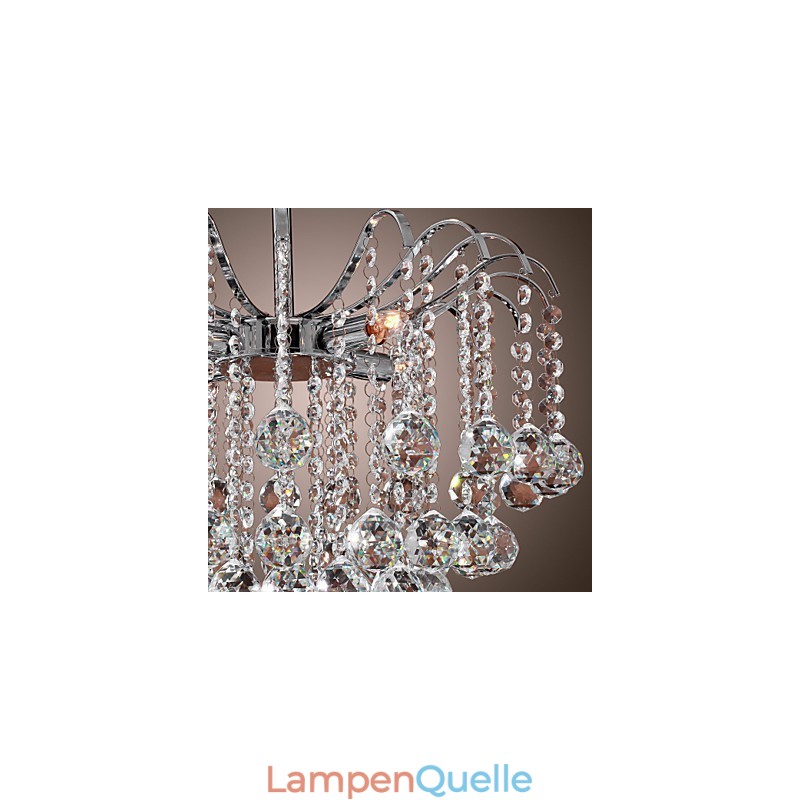 Moderner zeitgenössischer Kronleuchter aus Metall mit Kristallmalerei