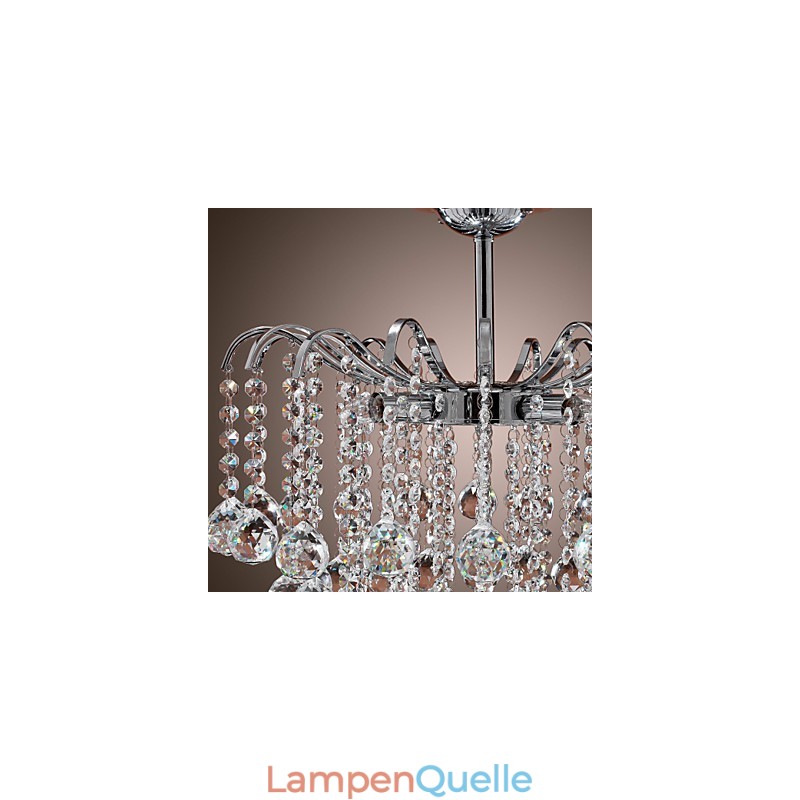 Moderner zeitgenössischer Kronleuchter aus Metall mit Kristallmalerei