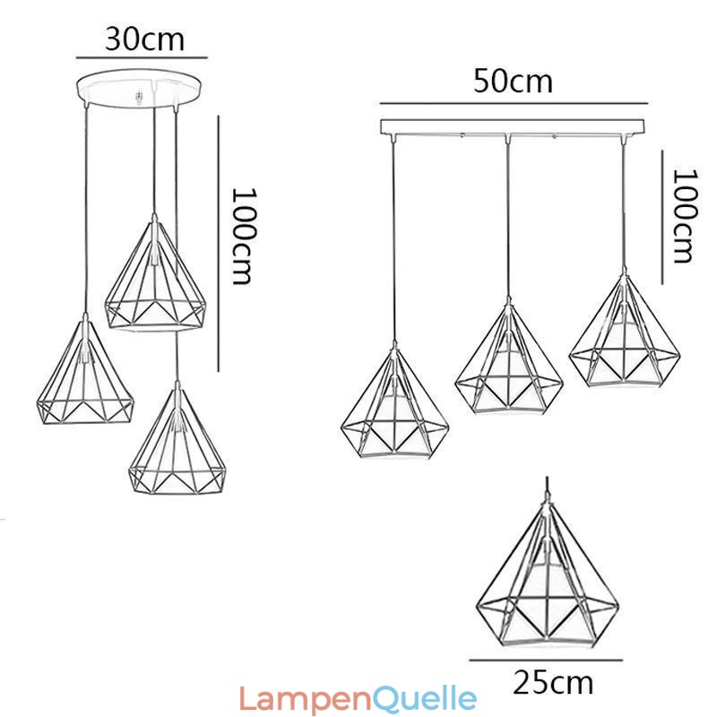 Diamantförmige Pendelleuchte Moderne minimalistische dekorative Leuchte