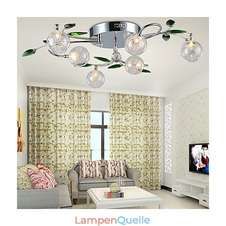 Kronleuchter 6 Lichter Land Aluminium Glas Chrom Kronleuchter 6 Lichter Land Aluminium Glas Chrom