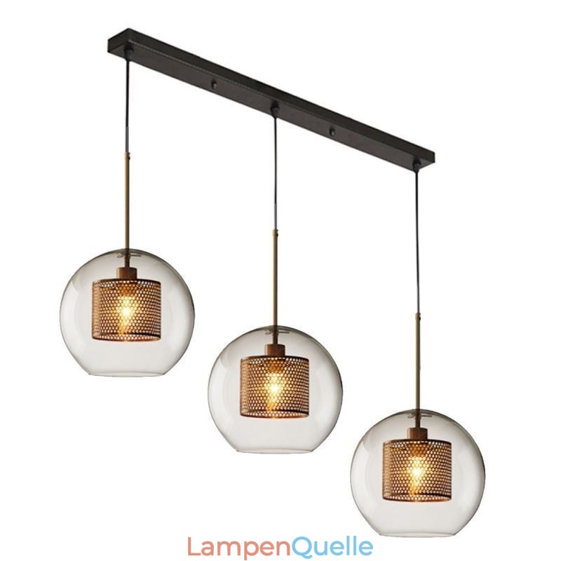 Minimalistische Glas Cluster Pendelleuchte 3 Licht Deckenleuchte Insel